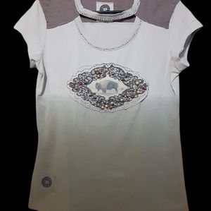 Double D Ranch Bison Keyhole Ombre Shirt